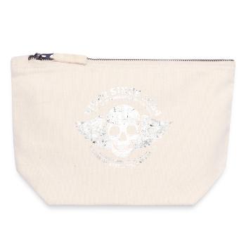 Pilote depuis 1984 - 41 ans de passion pour les deux roues - Pochette zippée en toile 18 x 19 cm - blanc naturel - Devant