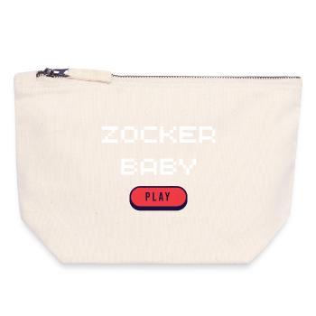 Bébé Joueur - Pochette zippée en toile 18 x 19 cm - blanc naturel - Devant