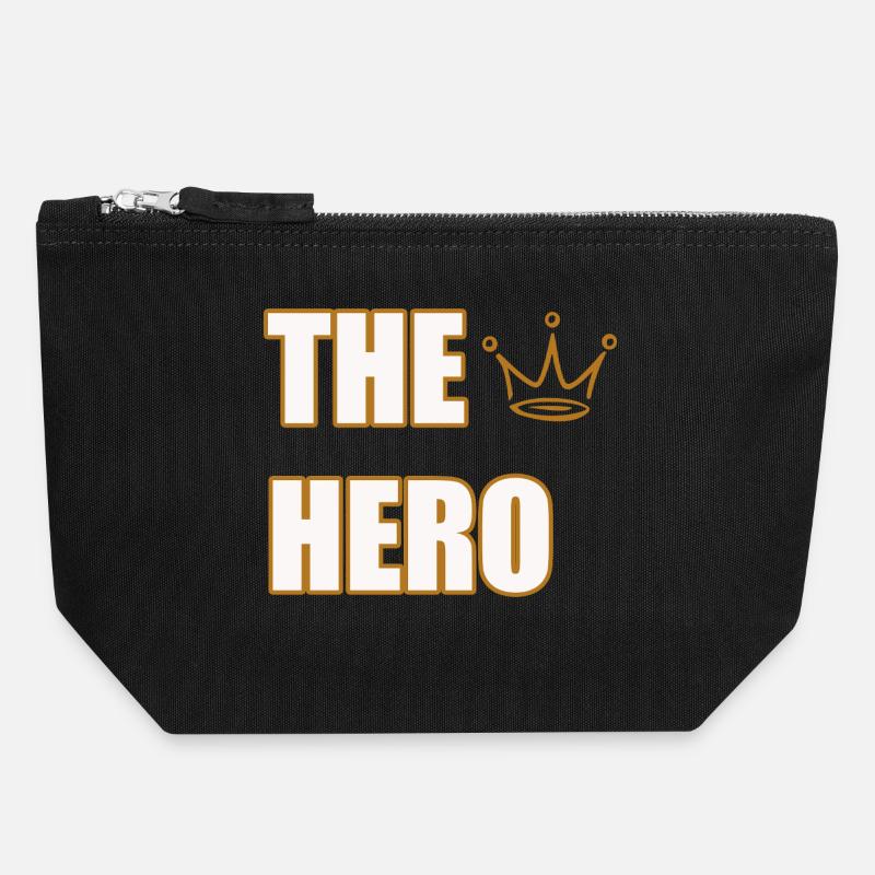 THE HERO – Bold & Powerful Statement Design - Canvas Zip Pouch 18 x 19 cm - black