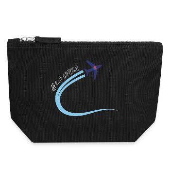 Off to Korea Airplane Travel Design South Korea - Canvas Zip Pouch 18 x 19 cm - black - Front