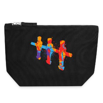 Foosball table colorful foosball table children's table football - Canvas Zip Pouch 18 x 19 cm - black - Front