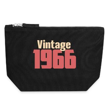 Art Deco 60 Years Sixties Retro Gift 1966 - Canvas Zip Pouch 18 x 19 cm - black - Front
