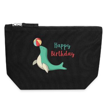birthday - Canvas Zip Pouch 18 x 19 cm - black - Front