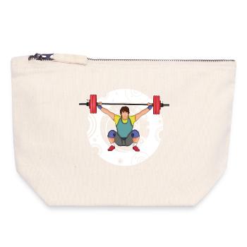 Weightlifting - Snatch - Push - Weightlifting - Canvas Zip Pouch 18 x 19 cm - nature - Front