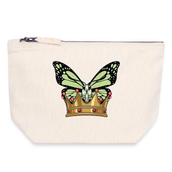 Couronne de papillon - Pochette zippée en toile 18 x 19 cm - blanc naturel - Devant
