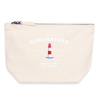 Flensburger Förde, Leuchtturm Falshöft, Durchatmen - Canvas Reißverschluss-Täschchen (18 x 19 cm) - Naturweiß - Vorne