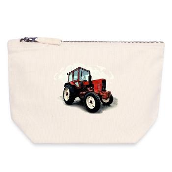 Traktor Belarus MTS 550 - Canvas Reißverschluss-Täschchen (18 x 19 cm) - Naturweiß - Vorne