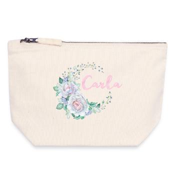 Für Carla - Canvas Reißverschluss-Täschchen (18 x 19 cm) - Naturweiß - Vorne