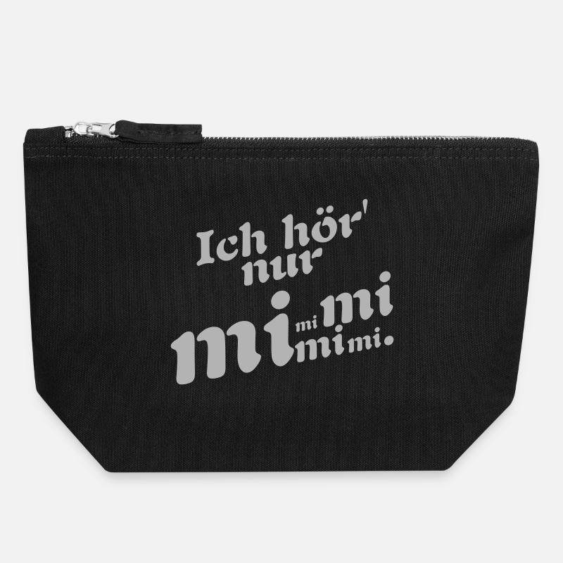 Je n’entends que Mimimi ! - Pochette zippée en toile 18 x 19 cm - noir