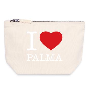 I love Palma - Canvas Reißverschluss-Täschchen (18 x 19 cm) - Naturweiß - Vorne