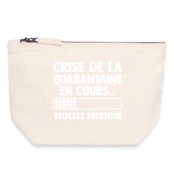 Midlife Crisis Gift Birthday Humor - Canvas Zip Pouch 18 x 19 cm - nature - Front