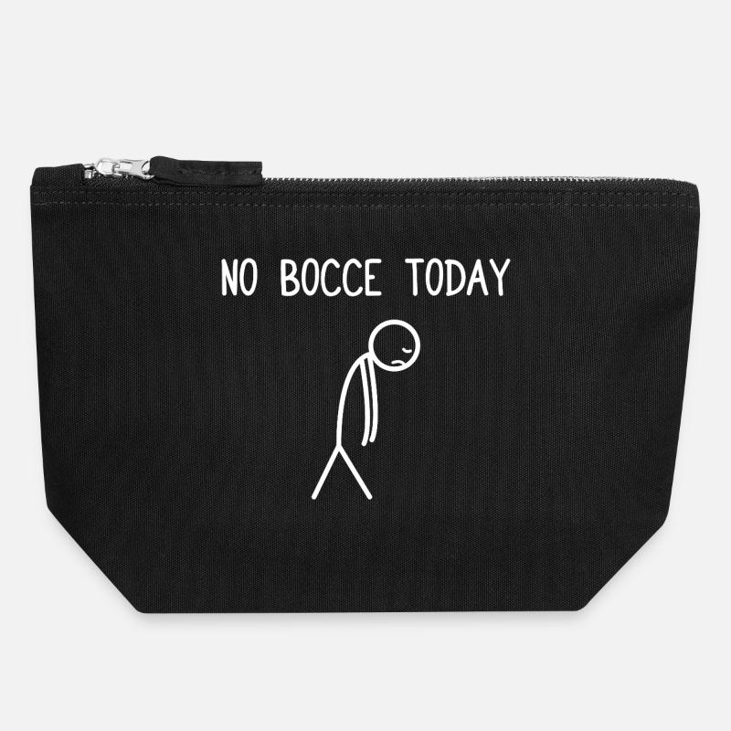 No bocce today Petanque Boule Boule player - Canvas Zip Pouch 18 x 19 cm - black