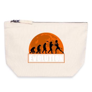 Entwicklung der Tennisspieler-Vintage-Silhouette - Canvas Reißverschluss-Täschchen (18 x 19 cm) - Naturweiß - Vorne
