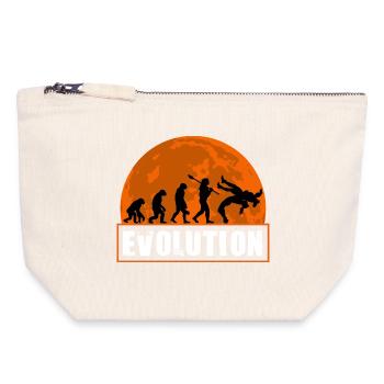 Évolution de la lutte : Sports de combat drôles de lutte - Pochette zippée en toile 18 x 19 cm - blanc naturel - Devant
