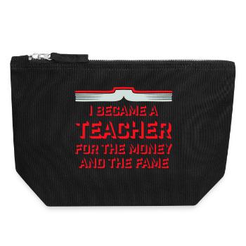 Je suis devenu professeur pour le logo de blague sur l’argent et la célébrité - Pochette zippée en toile 18 x 19 cm - noir - Devant