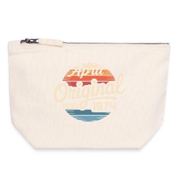 Born in april 1974 - 52nd birthday april 1974 - Canvas Zip Pouch 18 x 19 cm - nature - Front