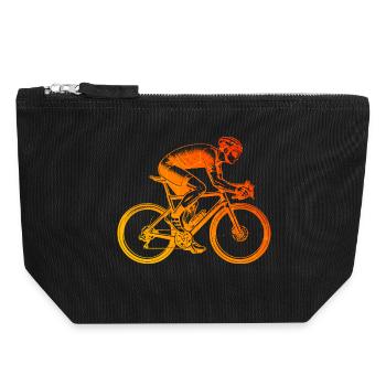 Gift idea for a road bike with road bike - Canvas Zip Pouch 18 x 19 cm - black - Front