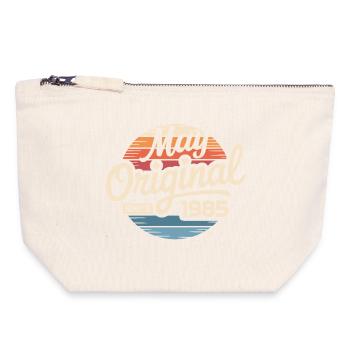 Légendes depuis mai 1985 – Rétro Birthday - Pochette zippée en toile 18 x 19 cm - blanc naturel - Devant