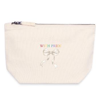Arc de la Fierté Fraîchement Marié - Pochette zippée en toile 18 x 19 cm - blanc naturel - Devant