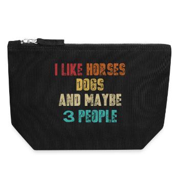 Humorous dog lover motif - Canvas Zip Pouch 18 x 19 cm - black - Front