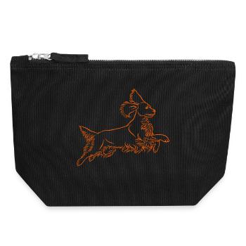 Springer Spaniel in orange - Canvas Zip Pouch 18 x 19 cm - black - Front