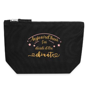 aujourd'hui j'ai décidé d'être chiante - Pochette zippée en toile 18 x 19 cm - noir - Devant