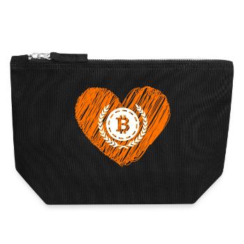 Bitcoin Crypto Cryptocurrency Splash - Canvas Reißverschluss-Täschchen (18 x 19 cm) - Schwarz - Vorne