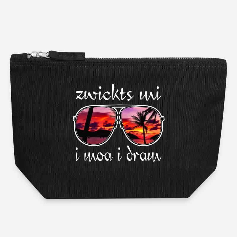zwickts mi i moa i dram, holiday feeling, dialect - Canvas Zip Pouch 18 x 19 cm - black