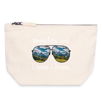 zwickts mi i moa i dram, dialect, hiking, mountains - Canvas Zip Pouch 18 x 19 cm - nature - Front