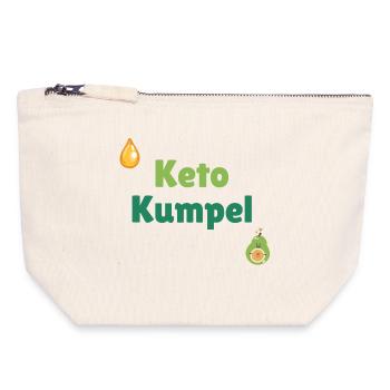 Keto Kumpel - Canvas Reißverschluss-Täschchen (18 x 19 cm) - Naturweiß - Vorne