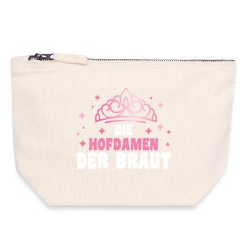 Enterrement de vie de garçon Équipe Mariée Enterrement de vie de jeune fille - Pochette zippée en toile 18 x 19 cm - blanc naturel - Devant