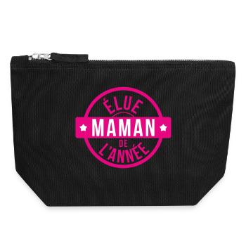 Voted Mom of the Year - Mother's Day - Canvas Zip Pouch 18 x 19 cm - black - Front