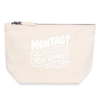 Montag? Nein Danke! Handlettering - Canvas Reißverschluss-Täschchen (18 x 19 cm) - Naturweiß - Vorne