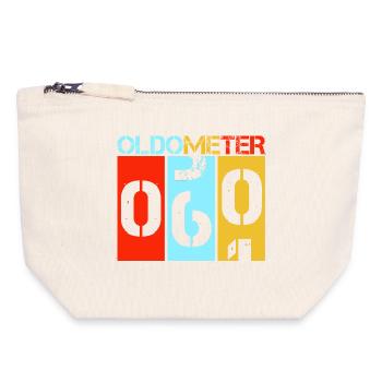 Oldometer 60 Funny 60th Birthday Retro Design - Canvas Zip Pouch 18 x 19 cm - nature - Front
