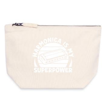 Harmonica Musican Is My Superpower Harmonica - Canvas Zip Pouch 18 x 19 cm - nature - Front