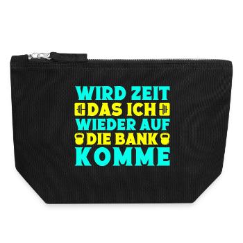 Fitness Wird Zeit Das Ich Auf Die Bank Komme - Canvas Reißverschluss-Täschchen (18 x 19 cm) - Schwarz - Vorne