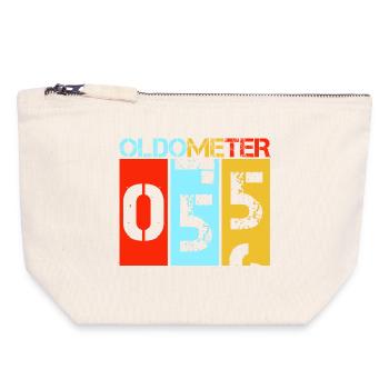 Oldometer 55 fünfundfünfzigster Geburtstag - Canvas Reißverschluss-Täschchen (18 x 19 cm) - Naturweiß - Vorne