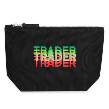 TRADER bunt - Canvas Reißverschluss-Täschchen (18 x 19 cm) - Schwarz - Vorne