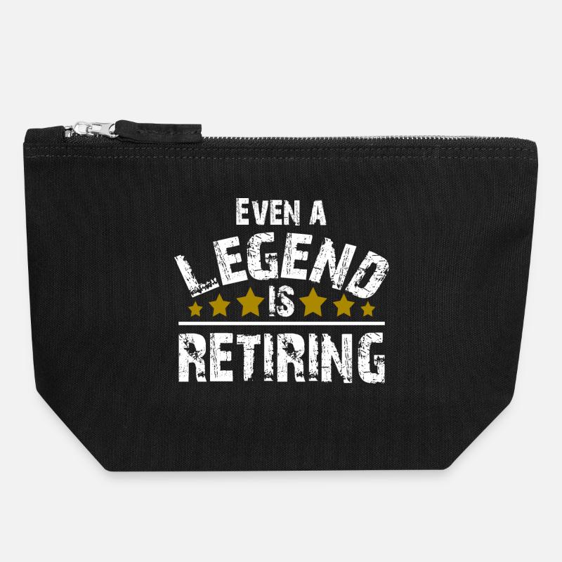 Legend Pension Pension Retirement Gift - Canvas Zip Pouch 18 x 19 cm - black