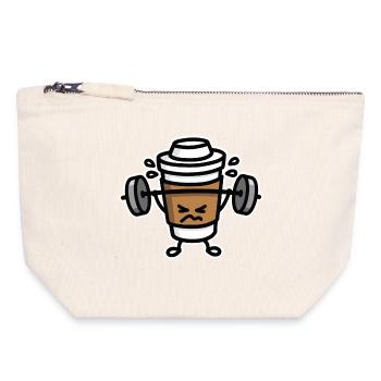 Strong coffee - lift workout - Canvas Zip Pouch 18 x 19 cm - nature - Front