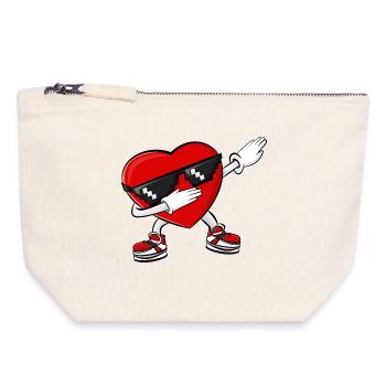 Dabbing Heart Valentine's Day - Canvas Zip Pouch 18 x 19 cm - nature - Front