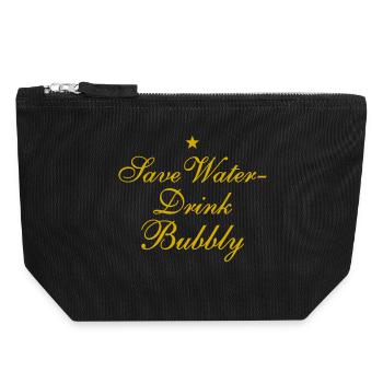 Save Water Drink Bubbly - Canvas Zip Pouch 18 x 19 cm - black - Front