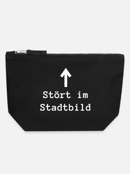 Stadtbild stören - Canvas Reißverschluss-Täschchen (18 x 19 cm) - Schwarz