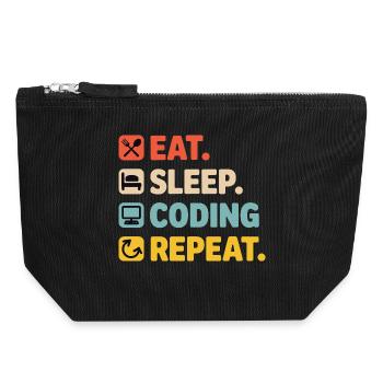 Programmer's Life Humor for Programmers - Canvas Zip Pouch 18 x 19 cm - black - Front