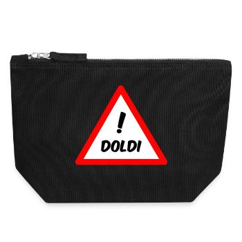 Attention Doldi! - Canvas Zip Pouch 18 x 19 cm - black - Front