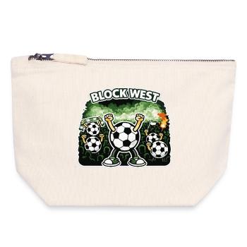 Block West | Football Fan Shirt – Curve & Stadium - Canvas Zip Pouch 18 x 19 cm - nature - Front