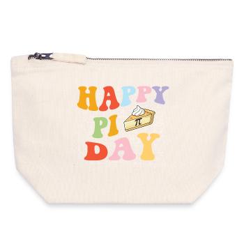 Happy Pi Day 3.14 Math Class Science Nerd - Canvas Zip Pouch 18 x 19 cm - nature - Front