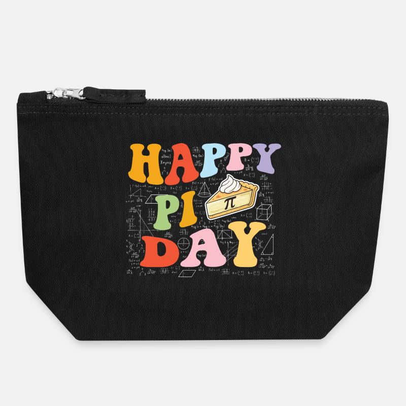 Happy Pi Day 3.14 Math Class Science Nerd - Canvas Zip Pouch 18 x 19 cm - black