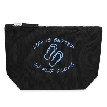 LIFE IS BETTER IN FLIP FLOPS - Canvas Reißverschluss-Täschchen (18 x 19 cm) - Schwarz - Vorne