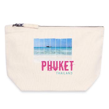 Phuket in Thailand Vintage Strand Urlaub Souvenir - Canvas Reißverschluss-Täschchen (18 x 19 cm) - Naturweiß - Vorne